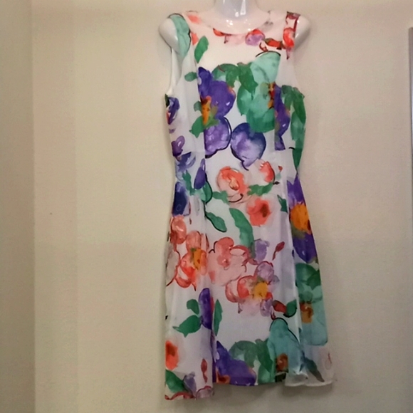 DKNY Crepe Floral Midi Dress - Picture 2 of 13